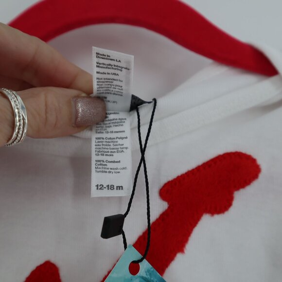 Jack & Nicole Guitar Tee Baby 12-18M White Normcore Relaxed Casual Playful NWT - Picture 4 of 7